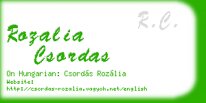 rozalia csordas business card