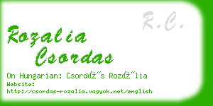 rozalia csordas business card